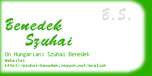 benedek szuhai business card